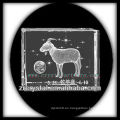 K9 3D Laser Grabado Aries Etched Crystal Block